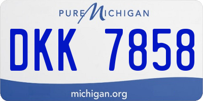 MI license plate DKK7858