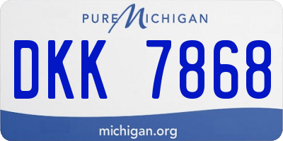 MI license plate DKK7868