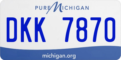 MI license plate DKK7870