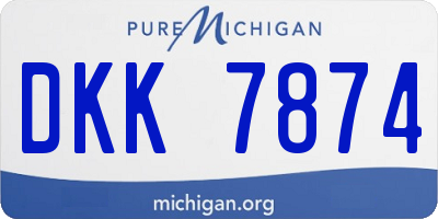 MI license plate DKK7874