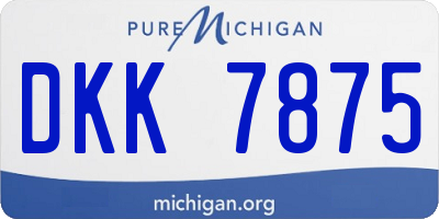 MI license plate DKK7875