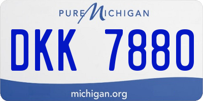 MI license plate DKK7880