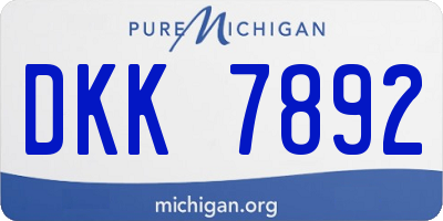 MI license plate DKK7892