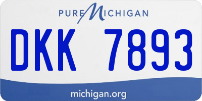 MI license plate DKK7893