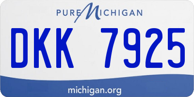 MI license plate DKK7925