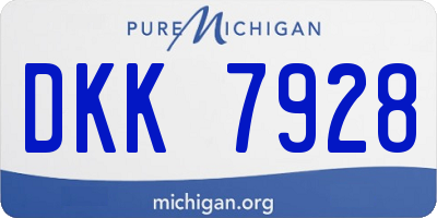 MI license plate DKK7928