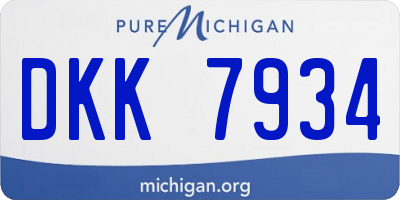 MI license plate DKK7934