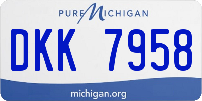 MI license plate DKK7958