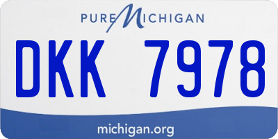 MI license plate DKK7978