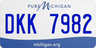 MI license plate DKK7982
