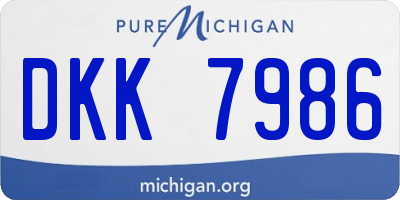 MI license plate DKK7986