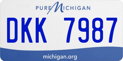 MI license plate DKK7987