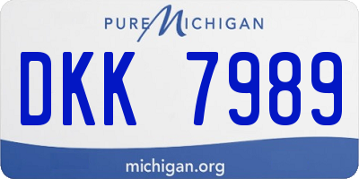 MI license plate DKK7989