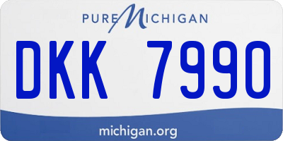 MI license plate DKK7990