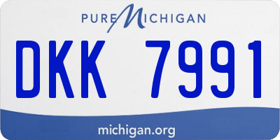 MI license plate DKK7991