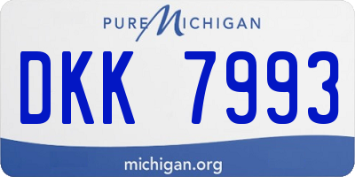 MI license plate DKK7993