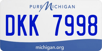 MI license plate DKK7998
