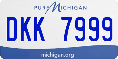 MI license plate DKK7999