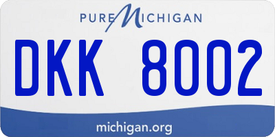 MI license plate DKK8002