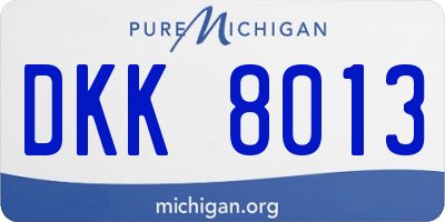 MI license plate DKK8013
