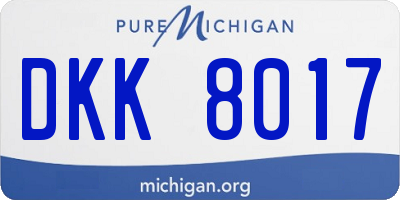 MI license plate DKK8017