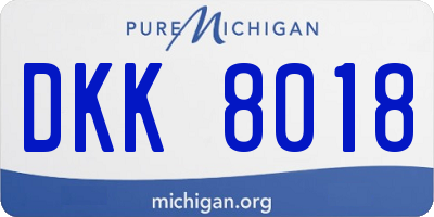 MI license plate DKK8018