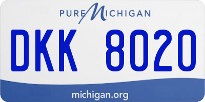 MI license plate DKK8020