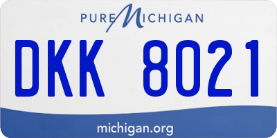 MI license plate DKK8021