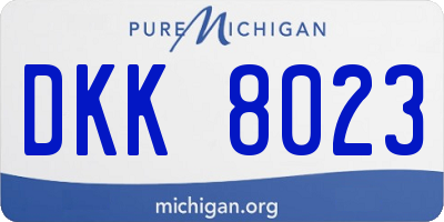 MI license plate DKK8023