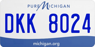 MI license plate DKK8024