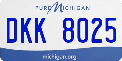 MI license plate DKK8025