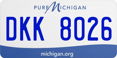 MI license plate DKK8026