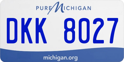 MI license plate DKK8027