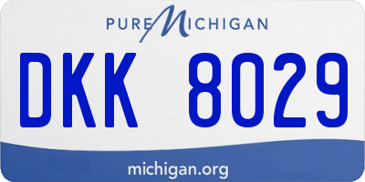 MI license plate DKK8029
