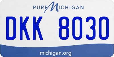 MI license plate DKK8030
