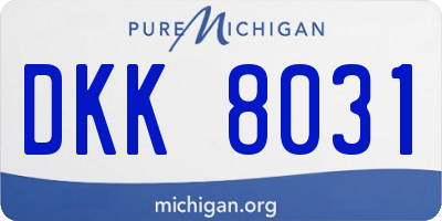 MI license plate DKK8031