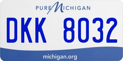 MI license plate DKK8032