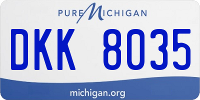 MI license plate DKK8035