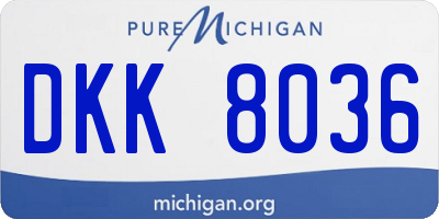 MI license plate DKK8036