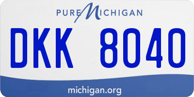 MI license plate DKK8040