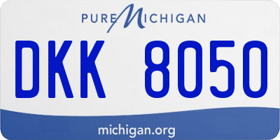 MI license plate DKK8050
