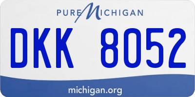 MI license plate DKK8052