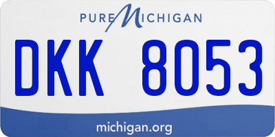 MI license plate DKK8053
