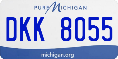 MI license plate DKK8055