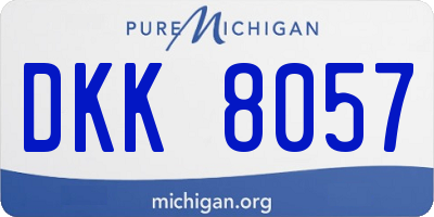 MI license plate DKK8057