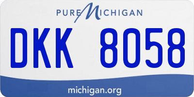 MI license plate DKK8058