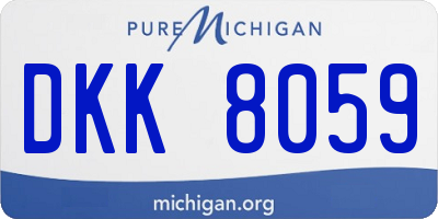 MI license plate DKK8059