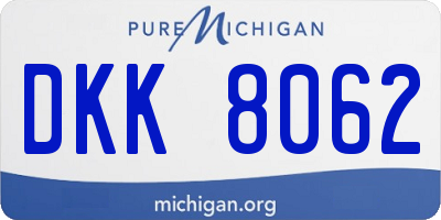MI license plate DKK8062