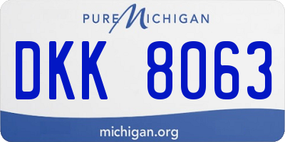 MI license plate DKK8063