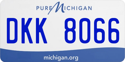 MI license plate DKK8066